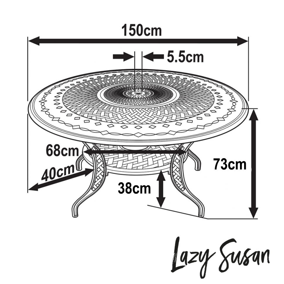 AMELIA Tisch (6 Personen Set)