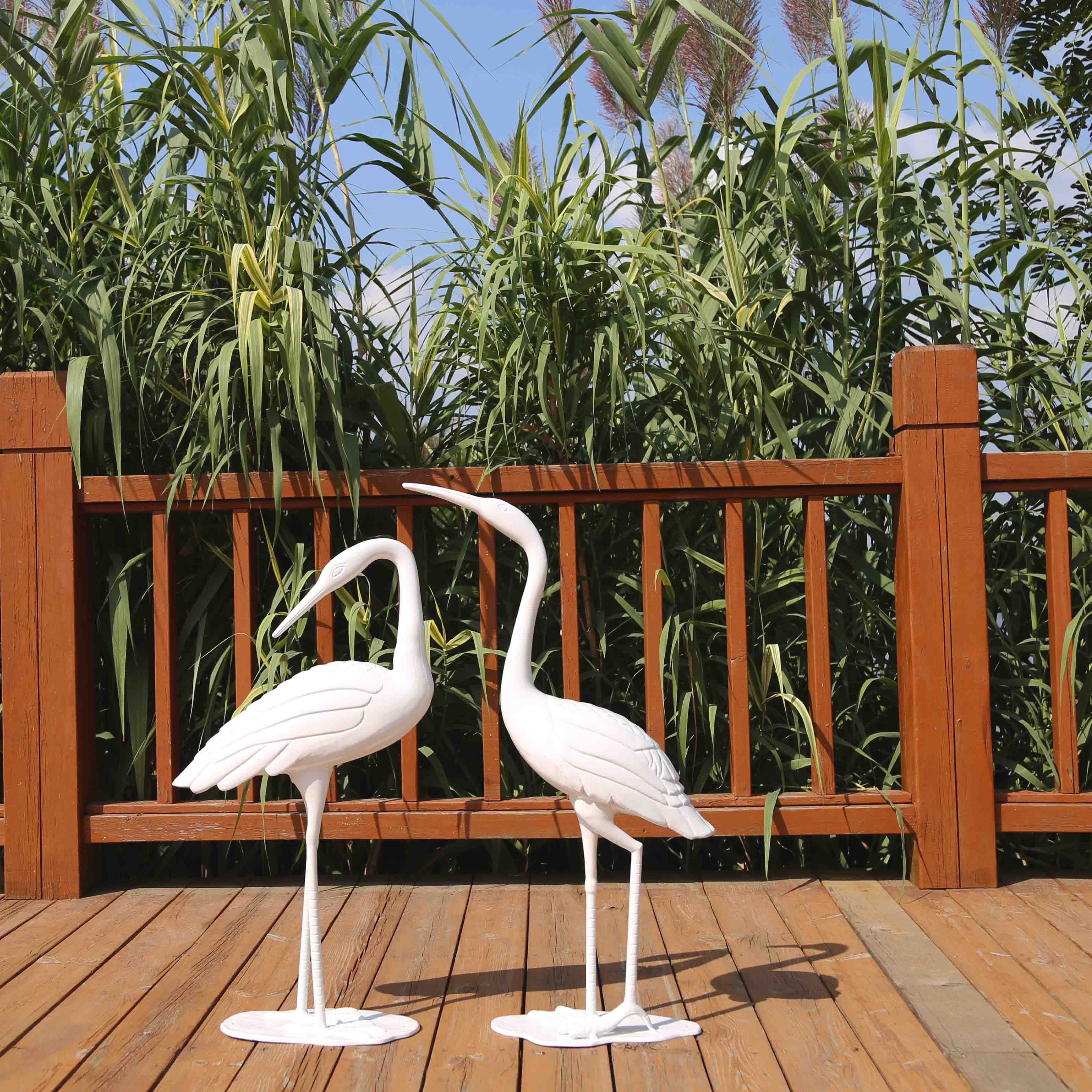Kranichpaar - Weiß