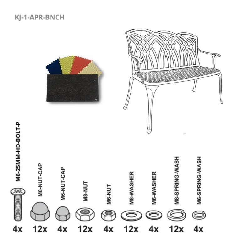 Set of Fixings for April Bench Kingjoy AB