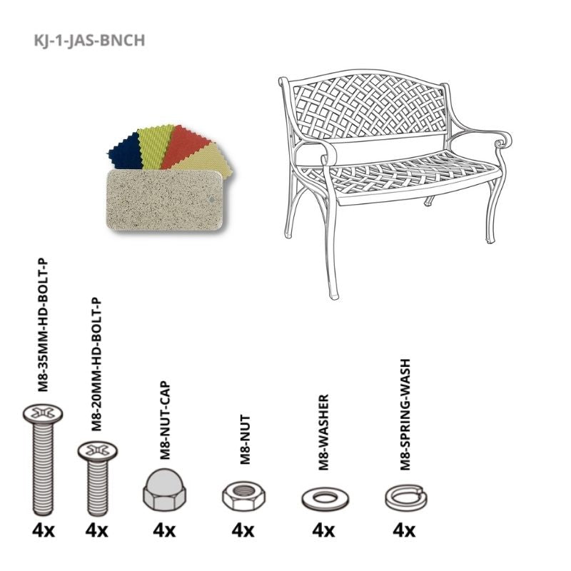 Set of Fixings for Jasmine Bench Kingjoy SS