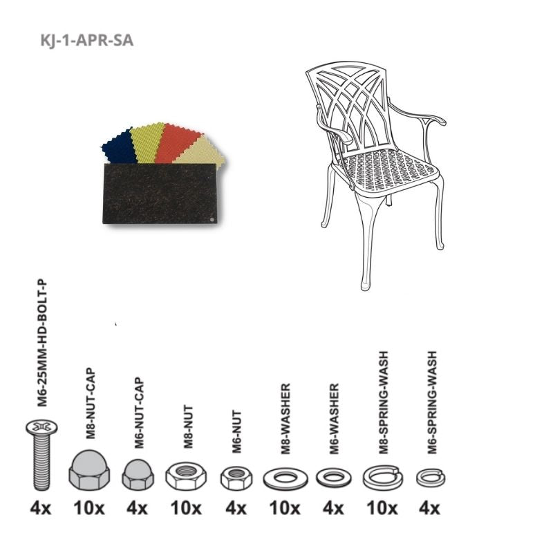 Set of Fixings for April / Rose / Emma Chair Kingjoy AB