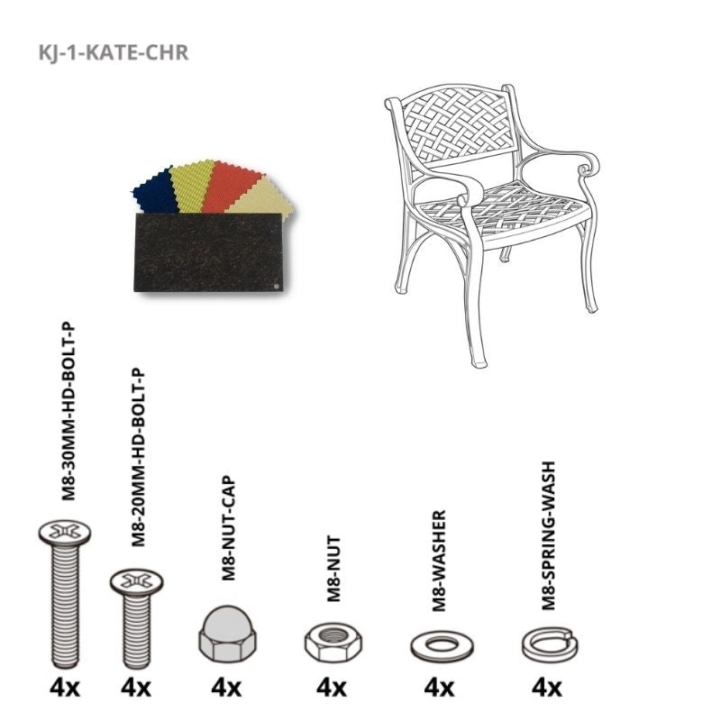 Set of Fixings for Kate Chair Kingjoy AB