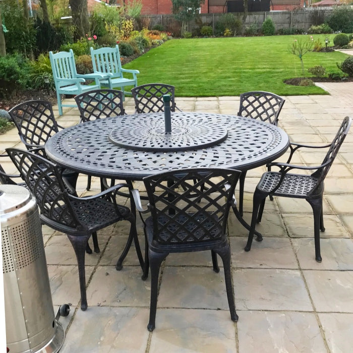 FRANCES Tisch (8 Personen Set) - Antik Bronze