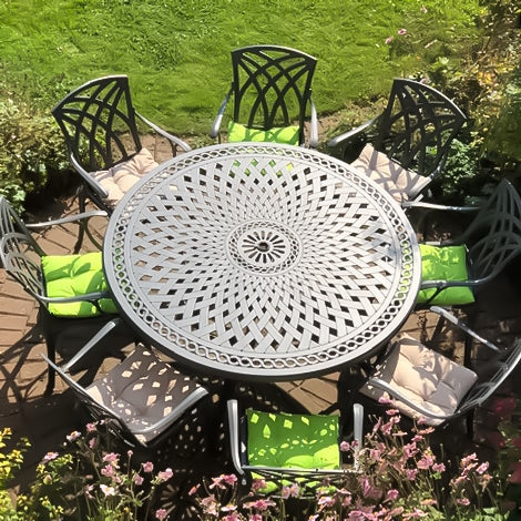 FRANCES Tisch (8 Personen Set) - Antik Bronze