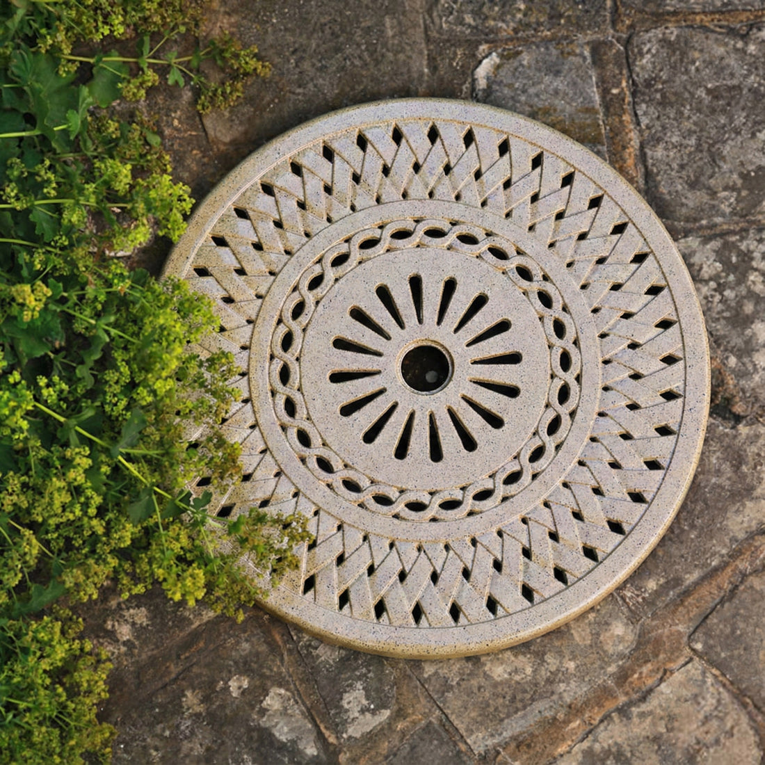 Lazy Susan Drehplatte Gitterdesign 60 cm - Sandfarben