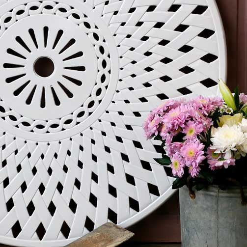 Drehplatte Gitterdesign 90 cm - Weiß