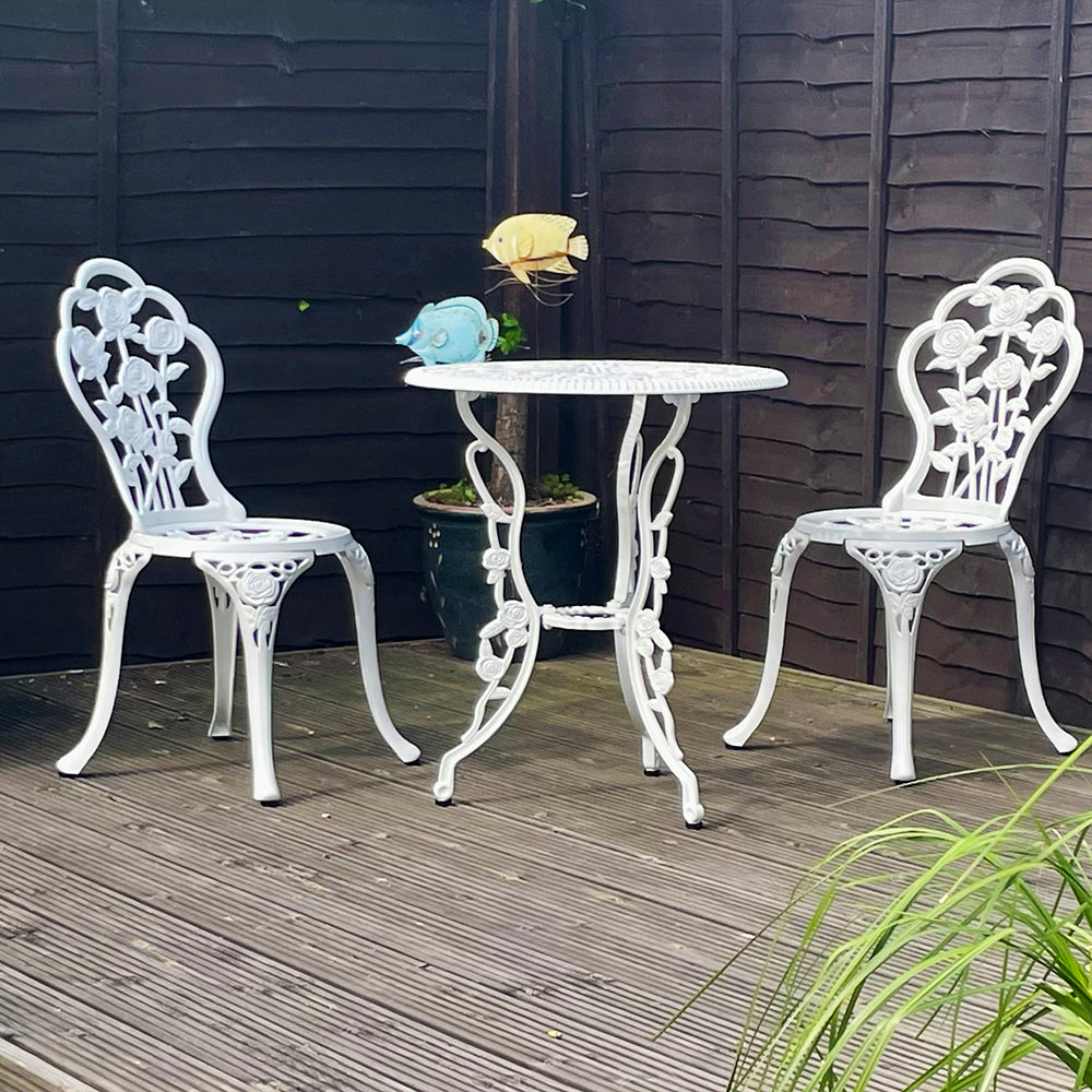 London Rose Bistroset - Weiß (2-Sitzer-Set)