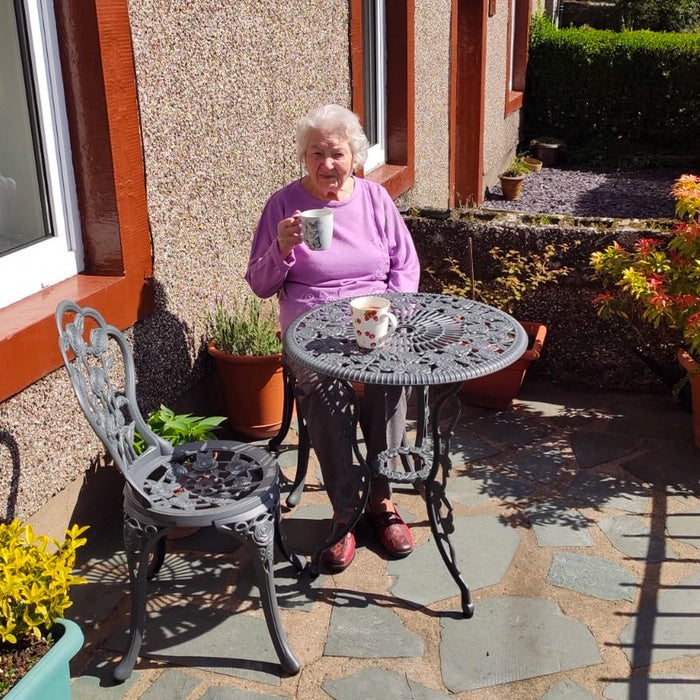 London Rose Bistroset - Schiefergrau (2-Sitzer-Set)