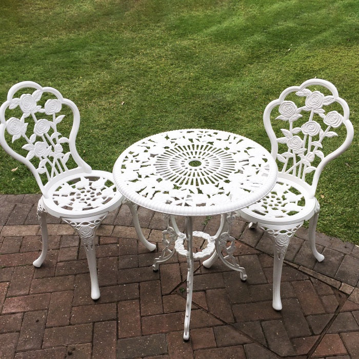 London Rose Bistroset - Weiß (2-Sitzer-Set)