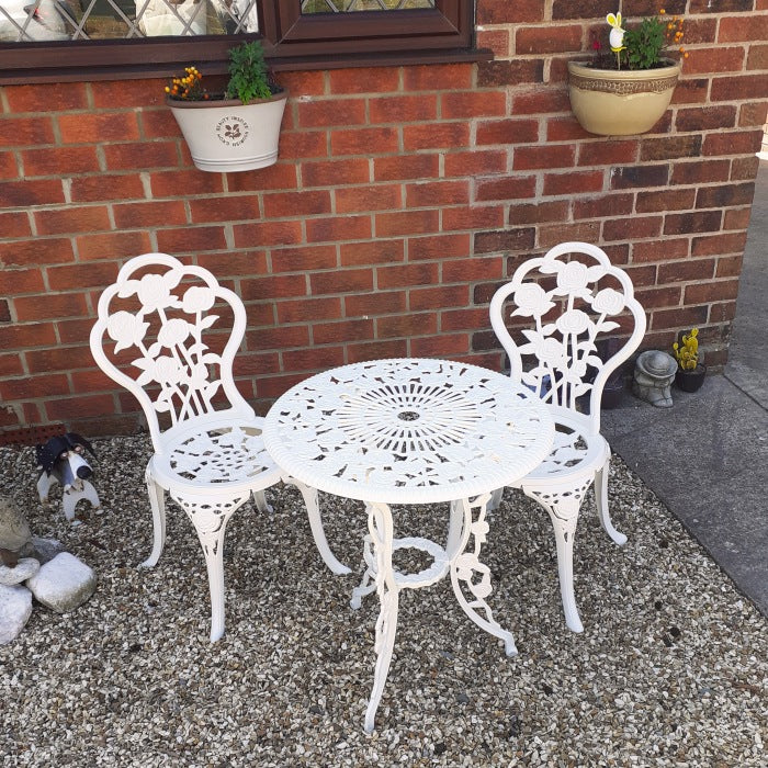 London Rose Bistroset - Weiß (2-Sitzer-Set)