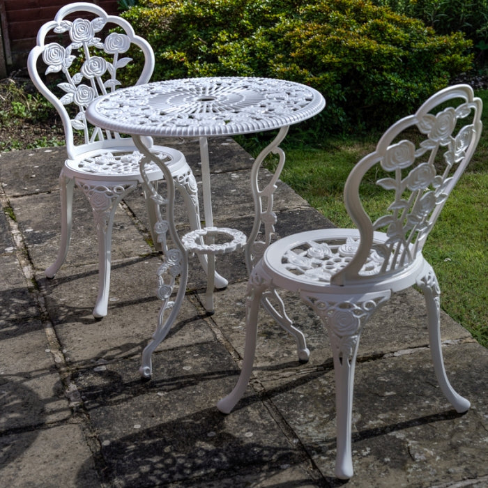 London Rose Bistroset - Weiß (2-Sitzer-Set)