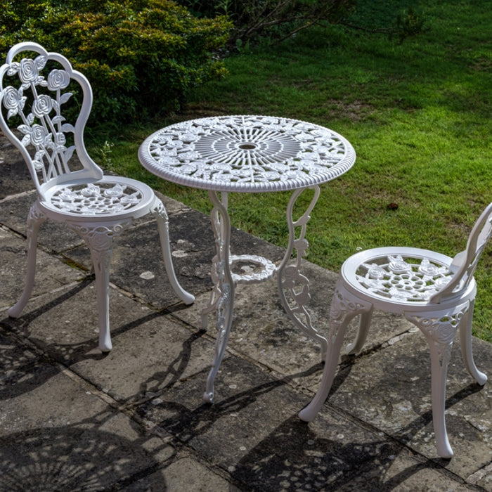 London Rose Bistroset - Weiß (2-Sitzer-Set)