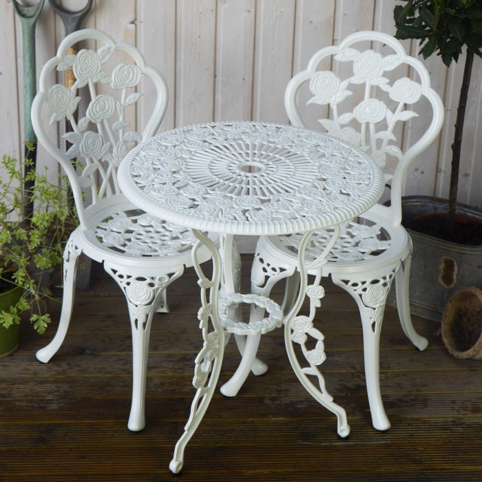 London Rose Bistroset - Weiß (2-Sitzer-Set)