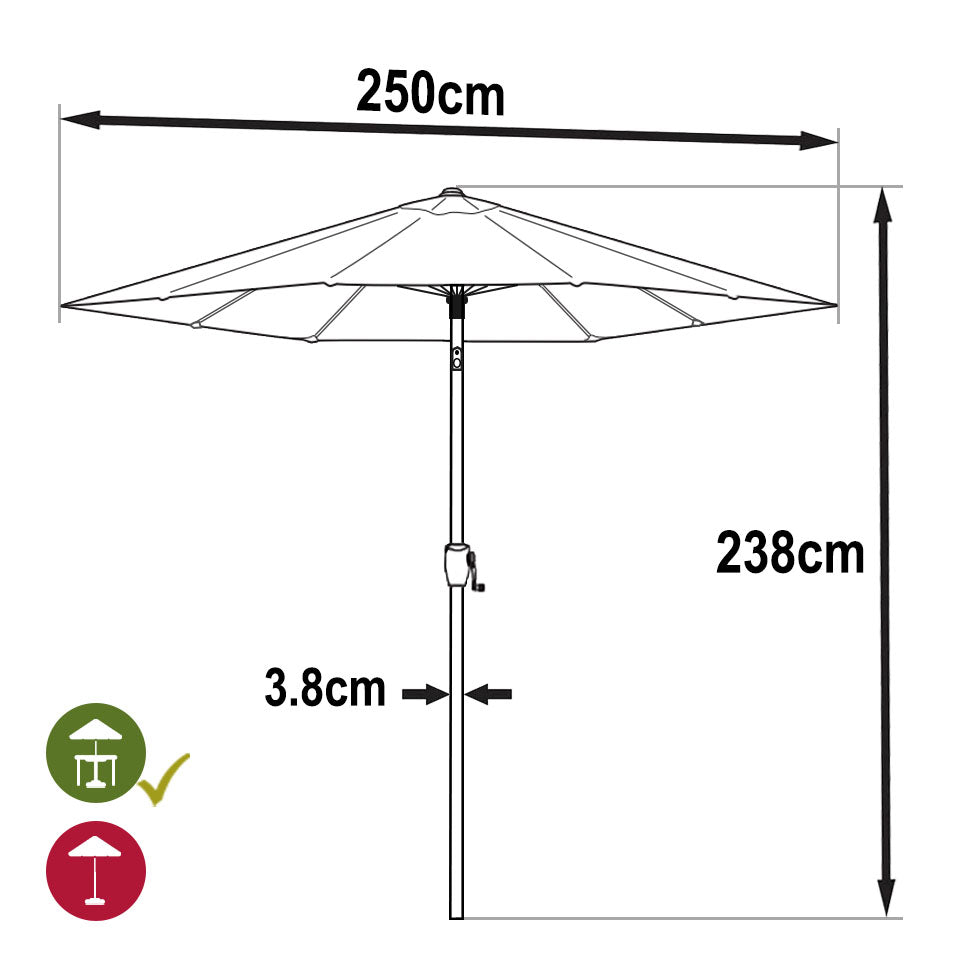 Sonnenschirm 2,5 m - Terrakotta