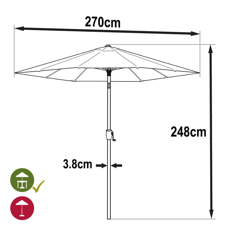 Sonnenschirm 2,7 m - Beige
