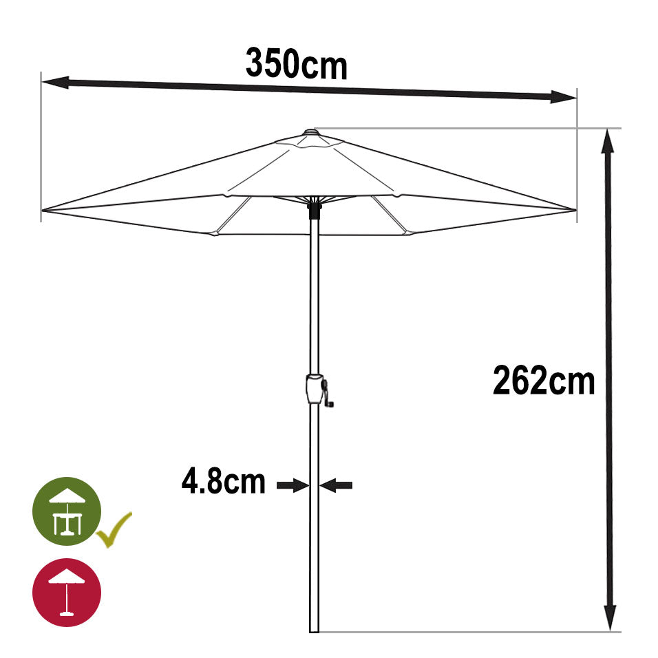 Sonnenschirm 3,5 m - Olivgrün