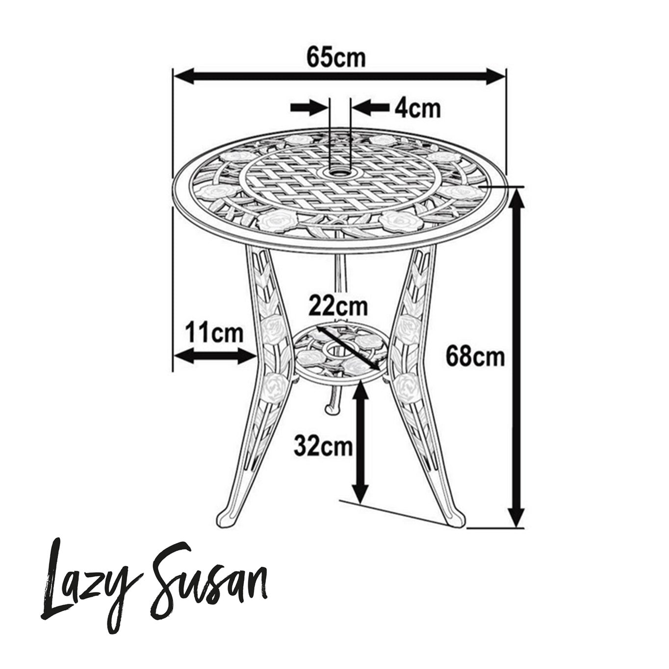 Rose Bistrotisch - Schiefergrau