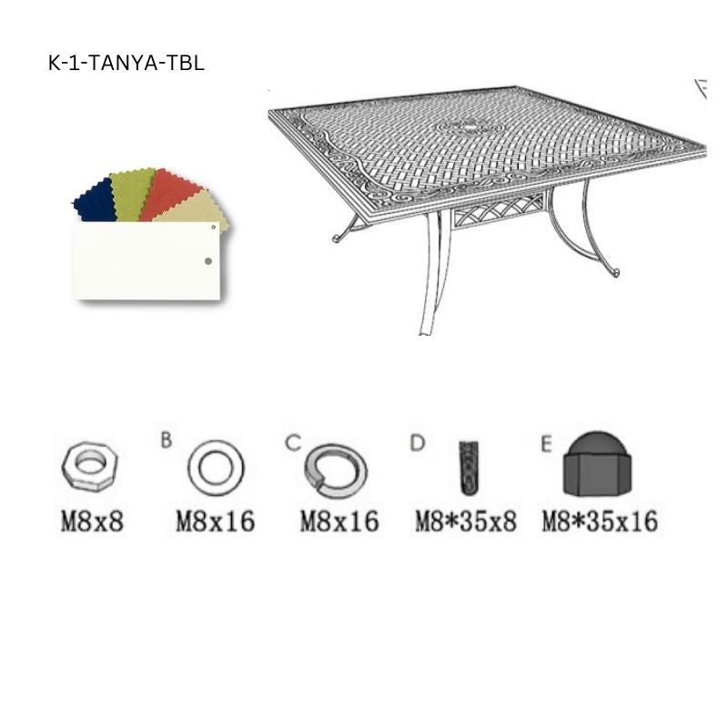 Set of Fixings for Tanya Table KaiLian WH