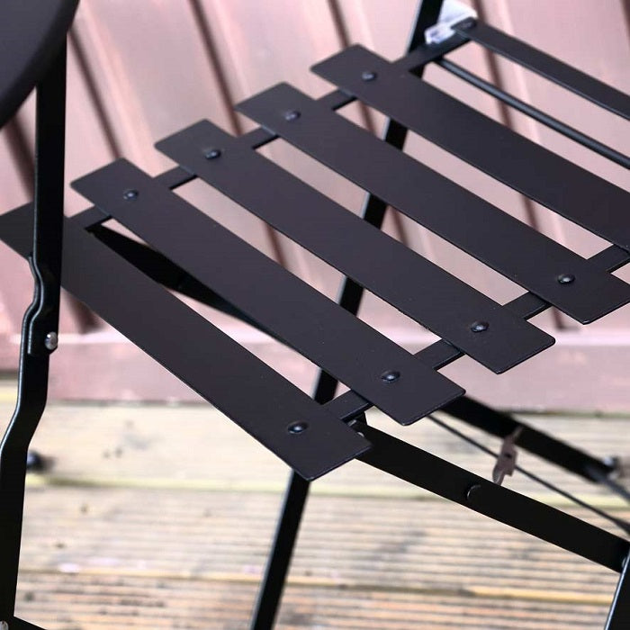 ALESSIA Bistro Set (Tisch mit 2 Stühlen) - Schwarz