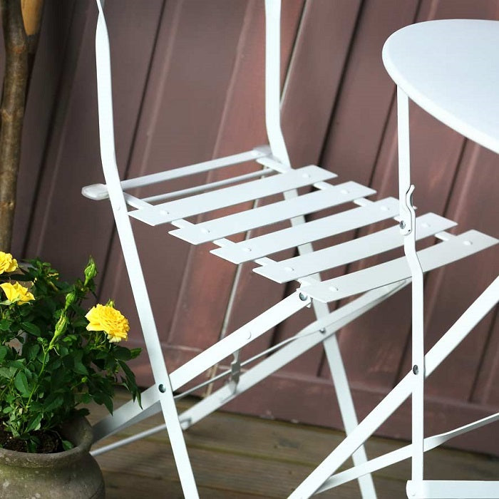 ALESSIA Bistro Set (Tisch mit 2 Stühlen) - Weiß