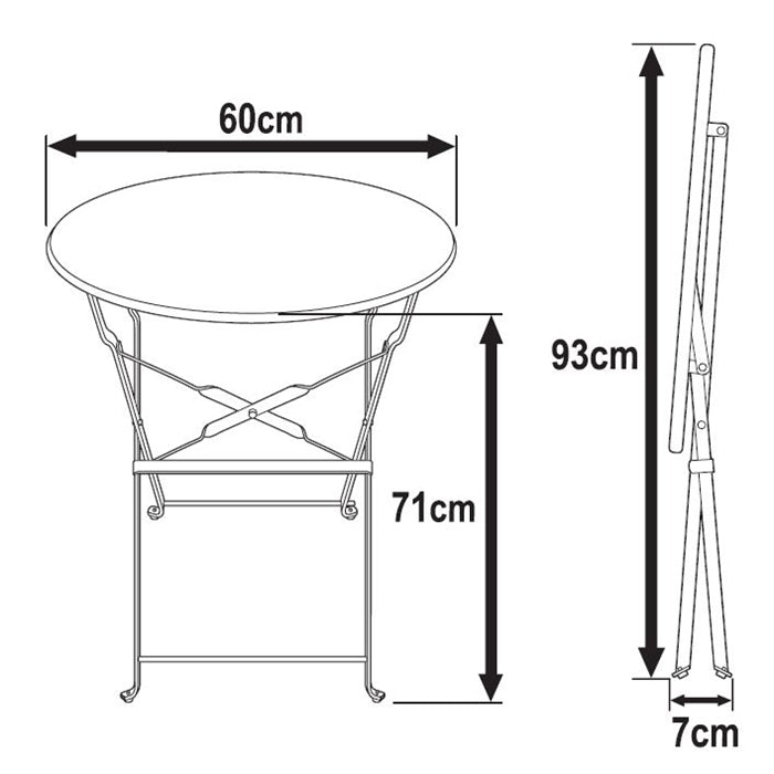 ALESSIA Bistro Set (Tisch mit 2 Stühlen)