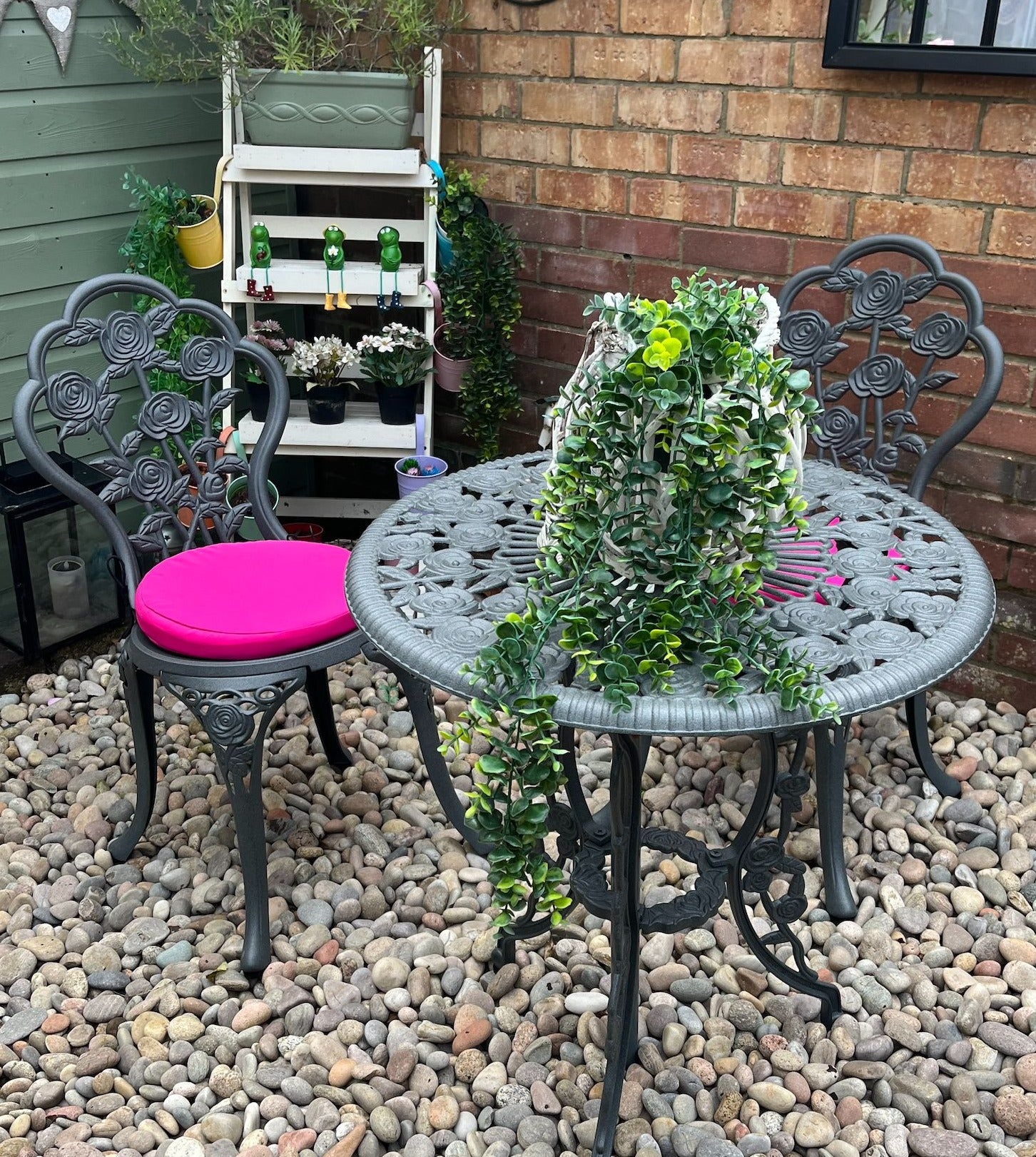 London Rose Bistroset - Schiefergrau (2-Sitzer-Set)