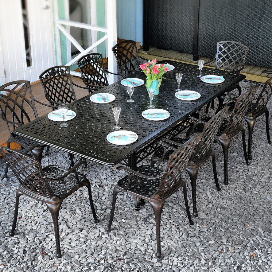 Jennifer 10-Sitzer Gartentisch-Set, Bronze