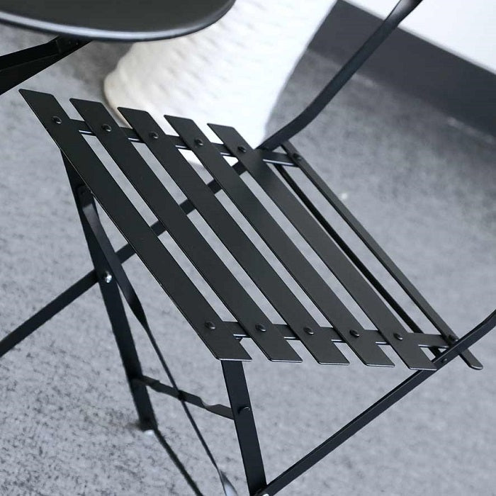ALESSIA Bistro Set (Tisch mit 2 Stühlen) - Schwarz