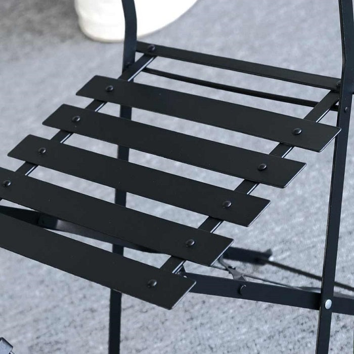 ALESSIA Bistro Set (Tisch mit 2 Stühlen) - Schwarz
