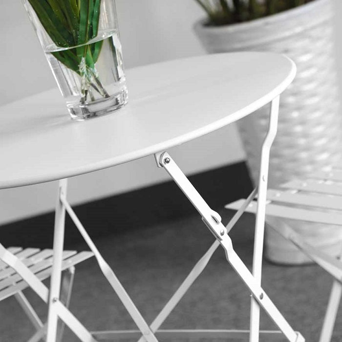 ALESSIA Bistro Set (Tisch mit 2 Stühlen) - Weiß