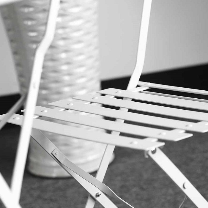 ALESSIA Bistro Set (Tisch mit 2 Stühlen) - Weiß