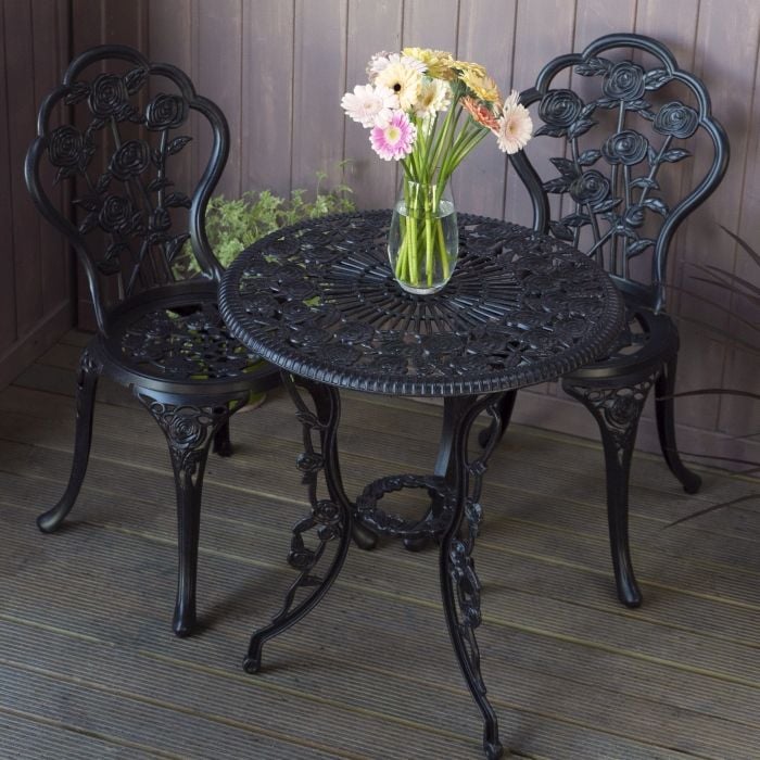 London Rose Bistroset - Antik-Bronze (2-Sitzer-Set)