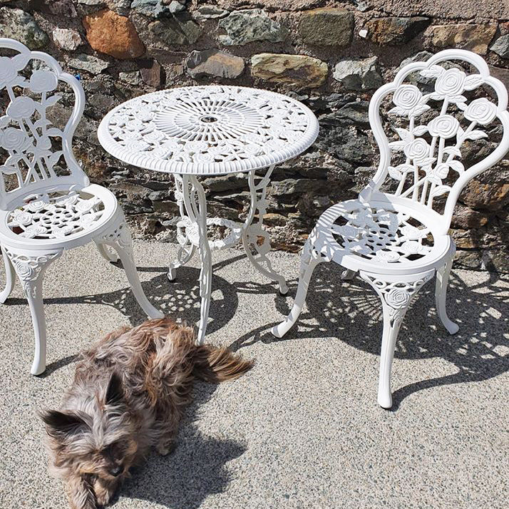 London Rose Bistroset - Weiß (2-Sitzer-Set)