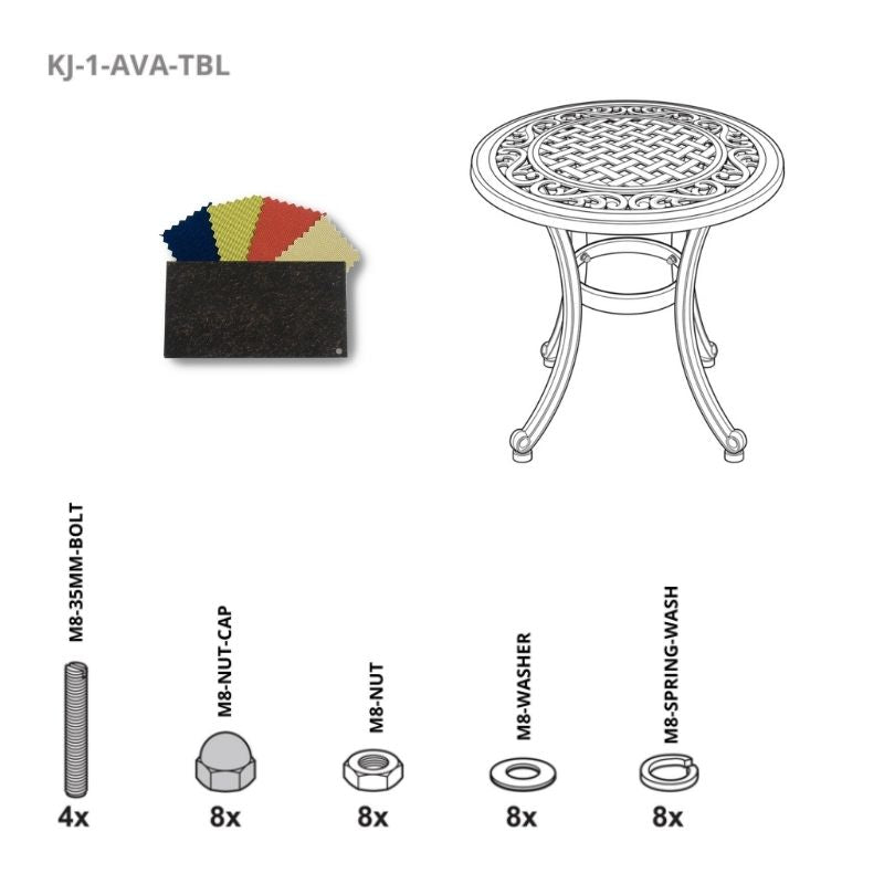 Set of Fixings for Ava Table Kingjoy AB