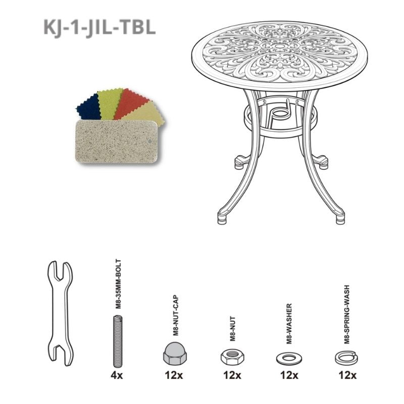 Set of Fixings for Jill Table Kingjoy SS