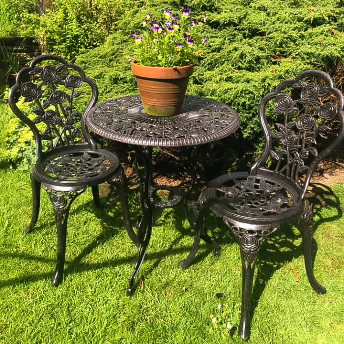 London Rose Bistroset - Antik-Bronze (2-Sitzer-Set)