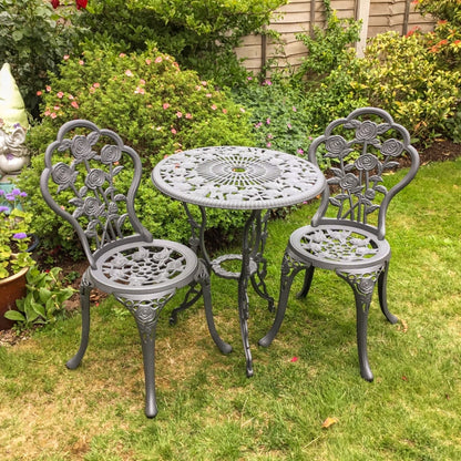 London Rose Bistroset - Schiefergrau (2-Sitzer-Set)