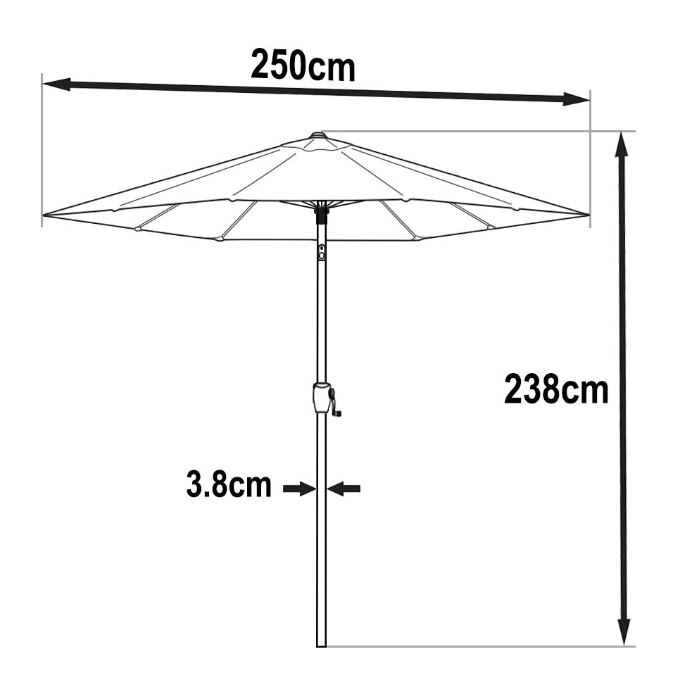 Sonnenschirm 2,5 m - Olivgrün