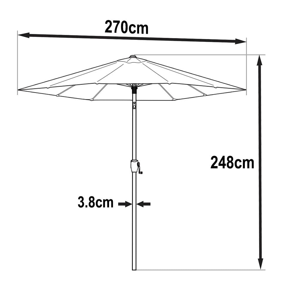 Sonnenschirm 2,7 m - Grau