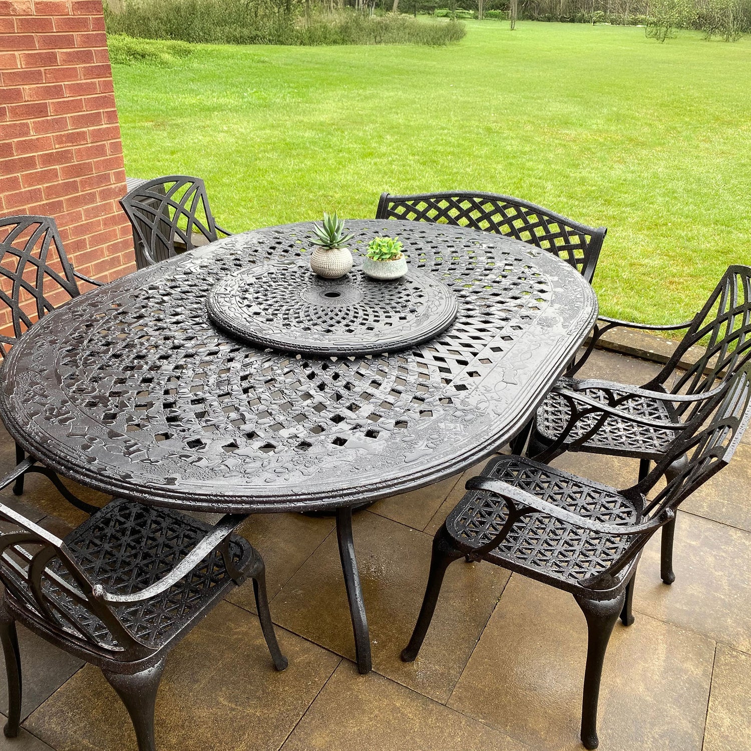 campingtisch für 8 personen Rosemary 8-Sitzer Gartentisch Set, Antik Bronze