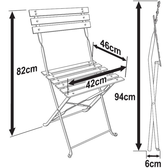 ALESSIA Bistro Set (Tisch mit 2 StÃ¼hlen) - Schwarz