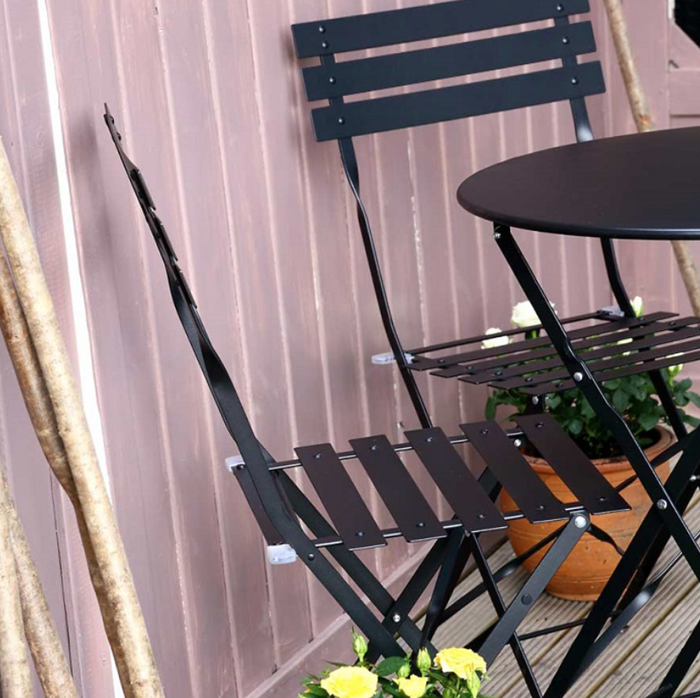 ALESSIA Bistro Set (Tisch mit 2 StÃ¼hlen) - Schwarz