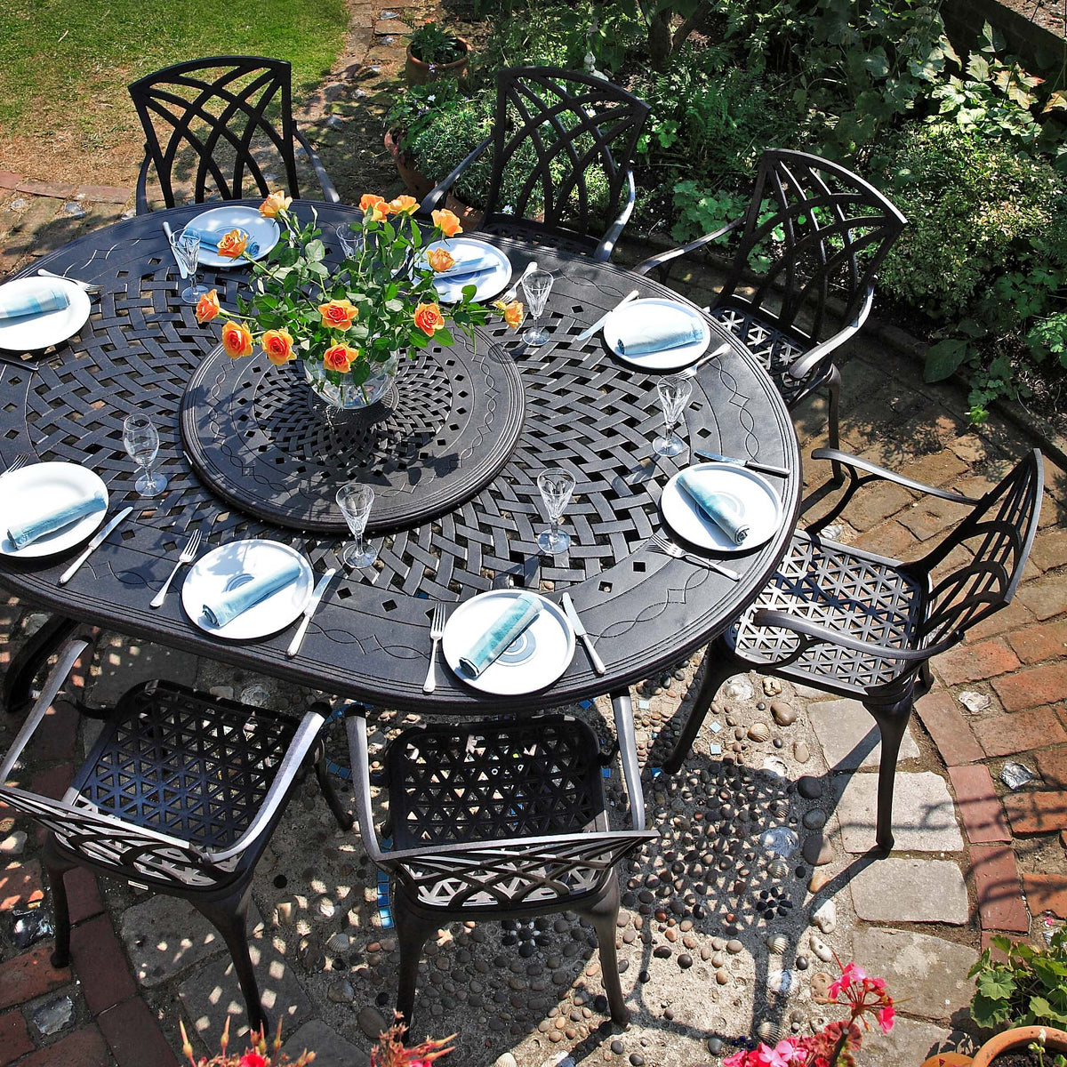 Gloria - 210X150cm Garten-Essgruppe für 8 Personen, Oval