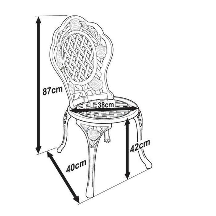 ROSE Bistro Set (Tisch mit 2 Stühlen) 