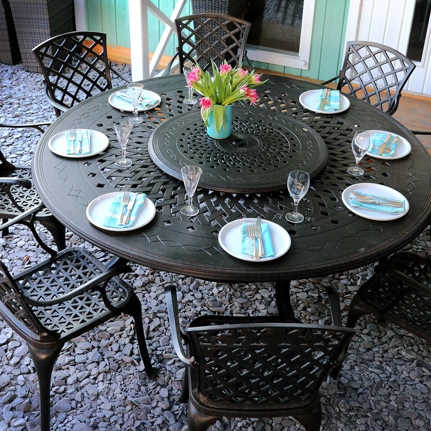 Rosie Table - 8 seater set - Antique Bronze (IRREGULAR)