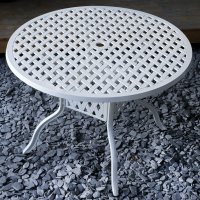 Vorschau: White 4 seater aluminium garden furniture set 6