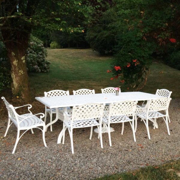 MADISON Tisch 2.6 m - Weiß (10 Personen Set)