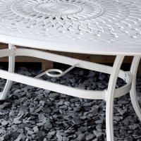 Vorschau: White 4 seater Oval Garden Table Set 7