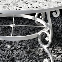 Vorschau: White 135cm Metal Garden table set 5