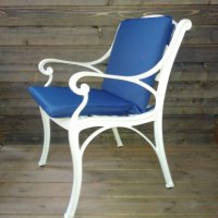 Vorschau: Kate white metal garden lattice chair 6
